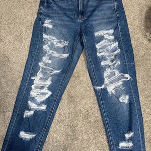 American Eagle Outfitters Ripped Blue Mom Style Jeans